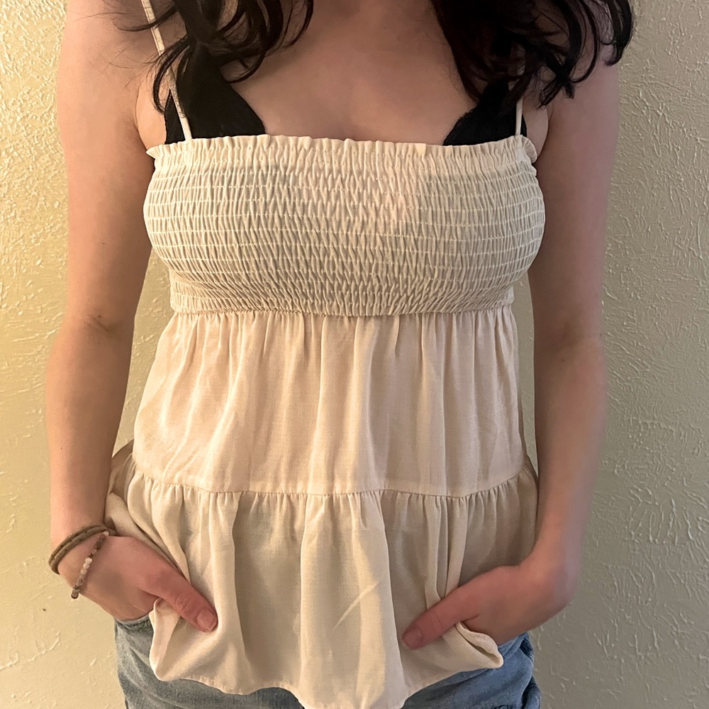 blush pink babydoll top